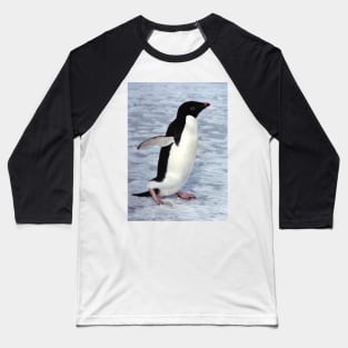 Adelie Penguin Walking on the Fast Ice Baseball T-Shirt